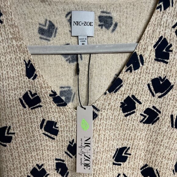 NIC & ZOE Mosaic Blues Sweater Size M - Picture 4 of 9